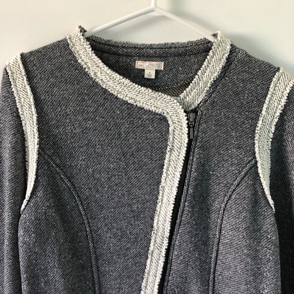 ⭐️NWOT Gap 100% Cotton Grey Moto Jacket - Picture 2 of 12